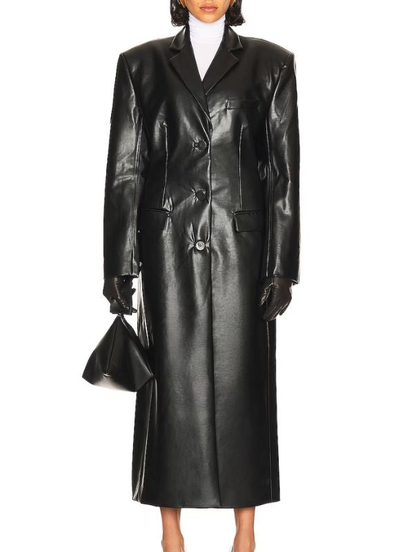 New York City Selena Gomez Black Leather Coat