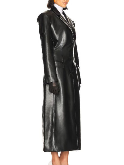 New York City Selena Gomez Black Leather Coat