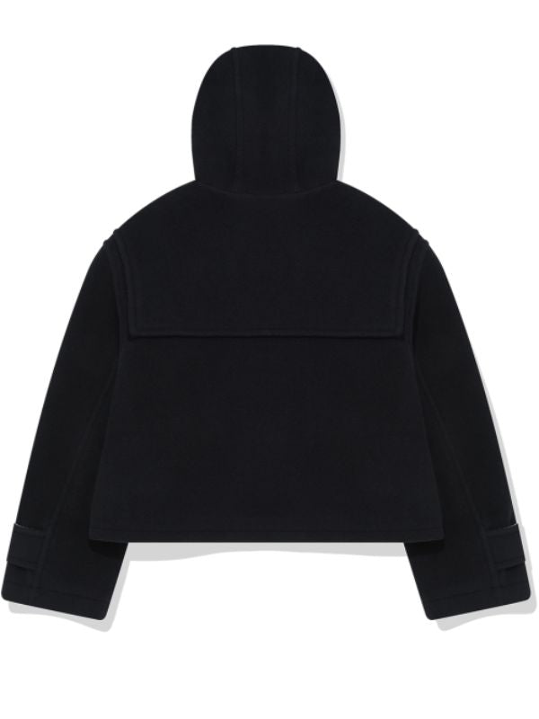 Jennie Kim Black Wool Hooded Coat