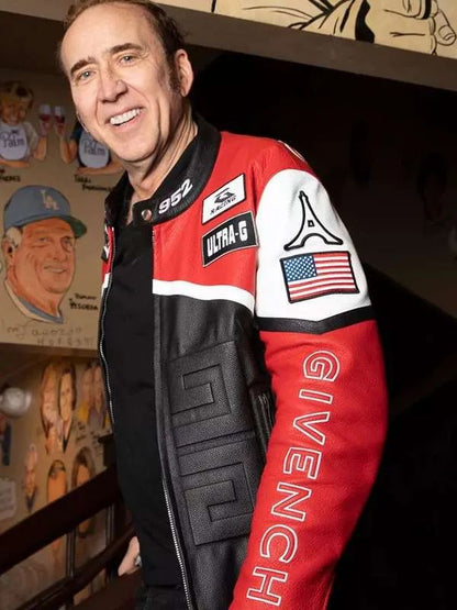 Nicolas Cage L A 2024 Biker Leather Jacket