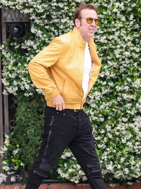 Nicolas Cage Rocked Yellow Leather Jacket