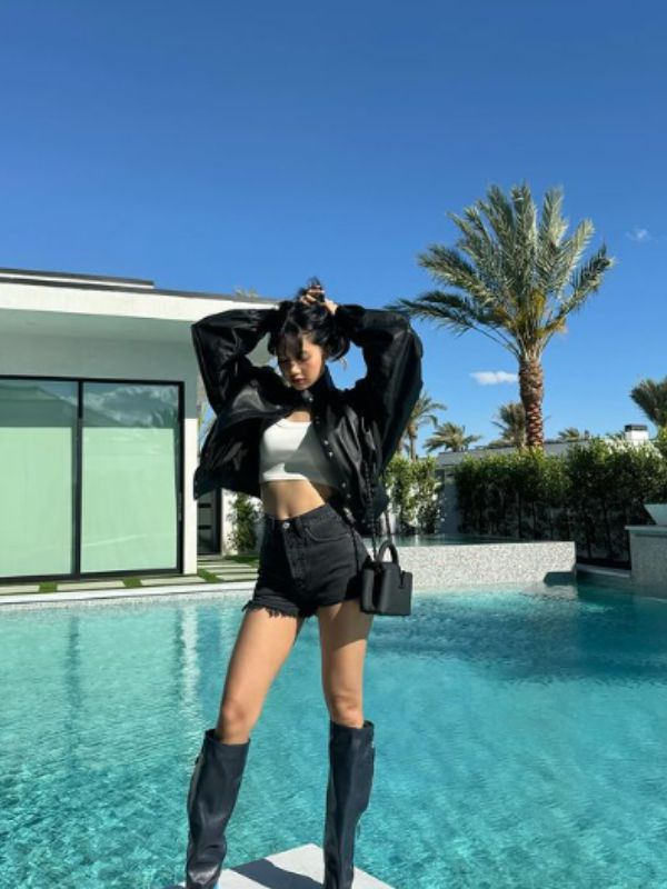 Lisa Rapper Oversized Black Leather Jacket