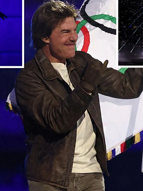 Olympic Closing Ceremony Tom Cruise Brown Leather Jacket