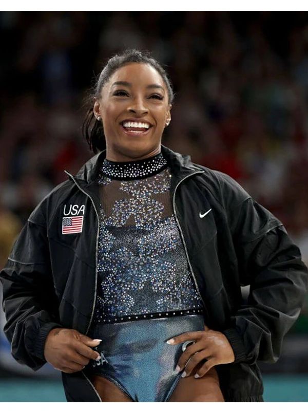 Olympics 2024 Team USA Simone Biles Black Jacket