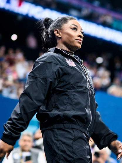 Paris 2024 Olympics Simone Biles Team USA Black Jacket