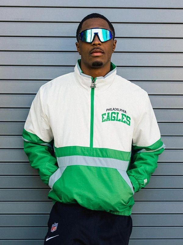 Philadelphia Eagles Green and White Starter Jacket