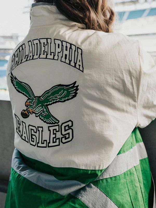 Philadelphia Eagles Green and White Starter Jacket