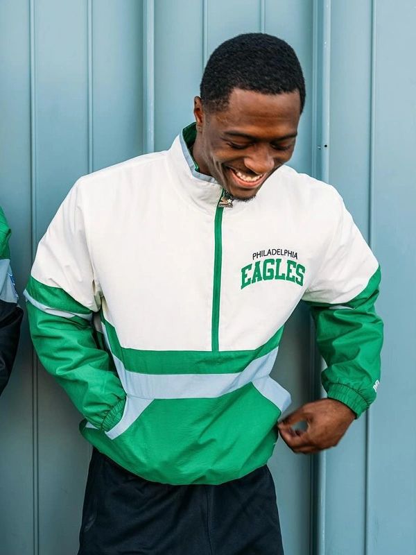 Philadelphia Eagles Green and White Starter Jacket