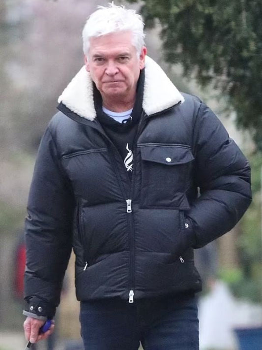 Phillip Schofield Padded Black Parachute Jacket