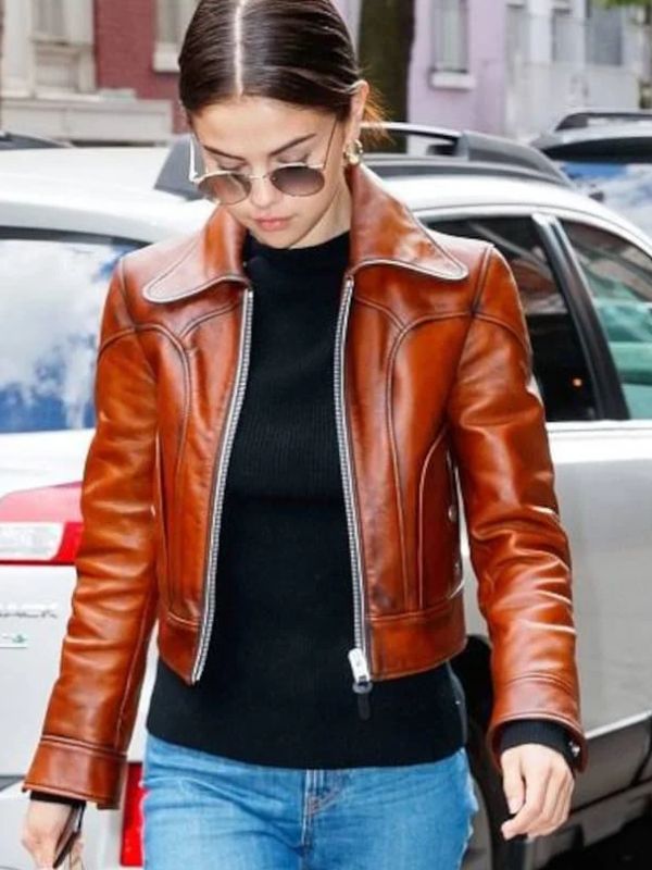 Selena Gomez Coach SS18 Leather Jacket