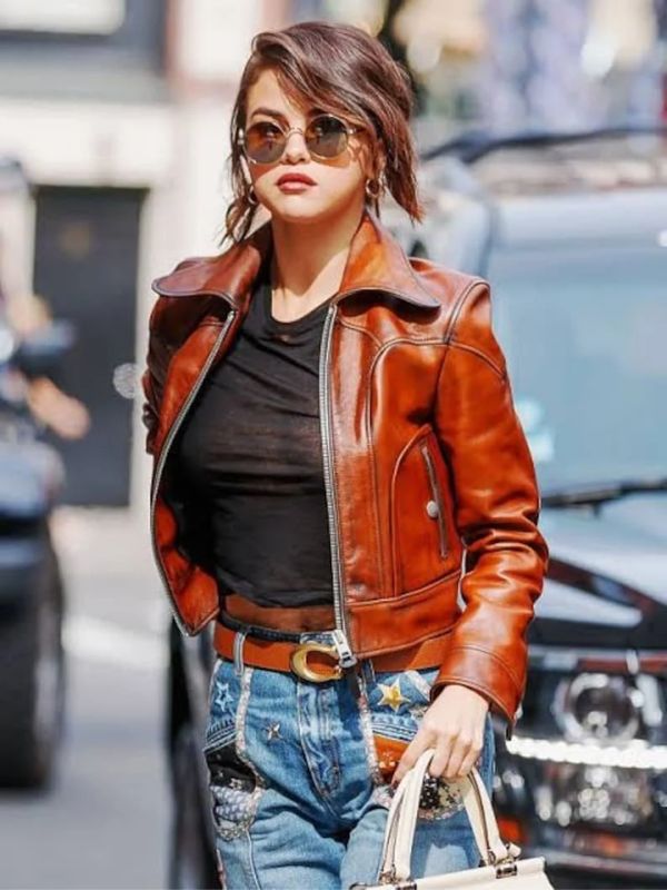 Selena Gomez Coach SS18 Leather Jacket