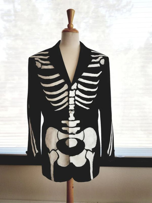 Skeleton Tuxedo Ghost Black Suit Jacket