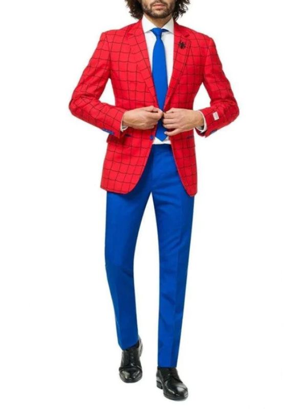 Spider Man Far From Home Red Tuxedo Blazer - Sale