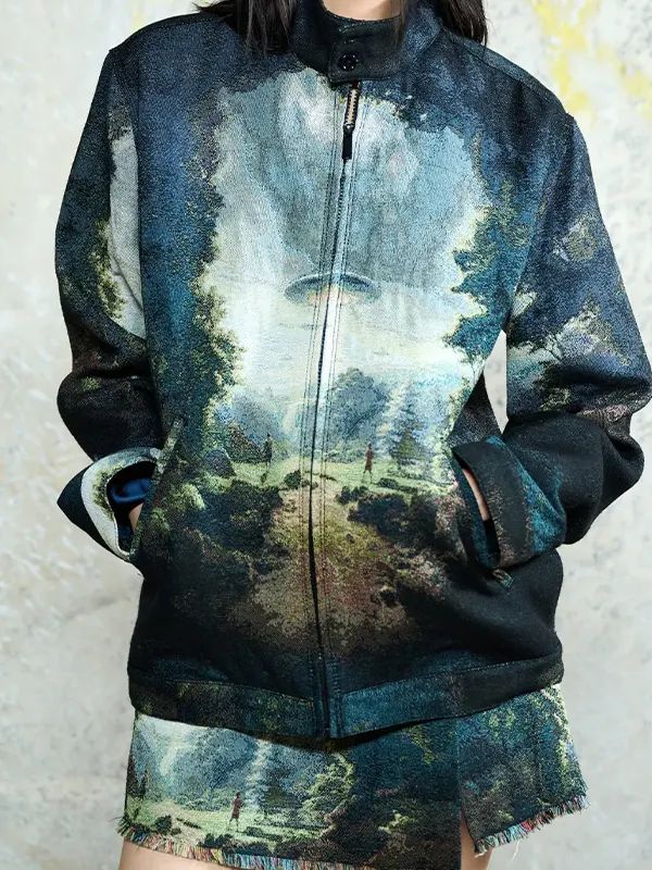 UFO Tapestry Boyfriend Multi Print Jacket