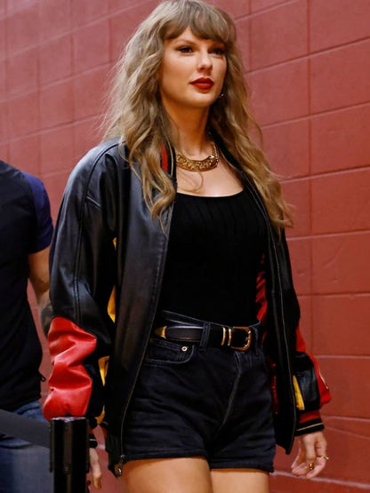 Taylor Swift Chiefs Leather Bomber Jacket