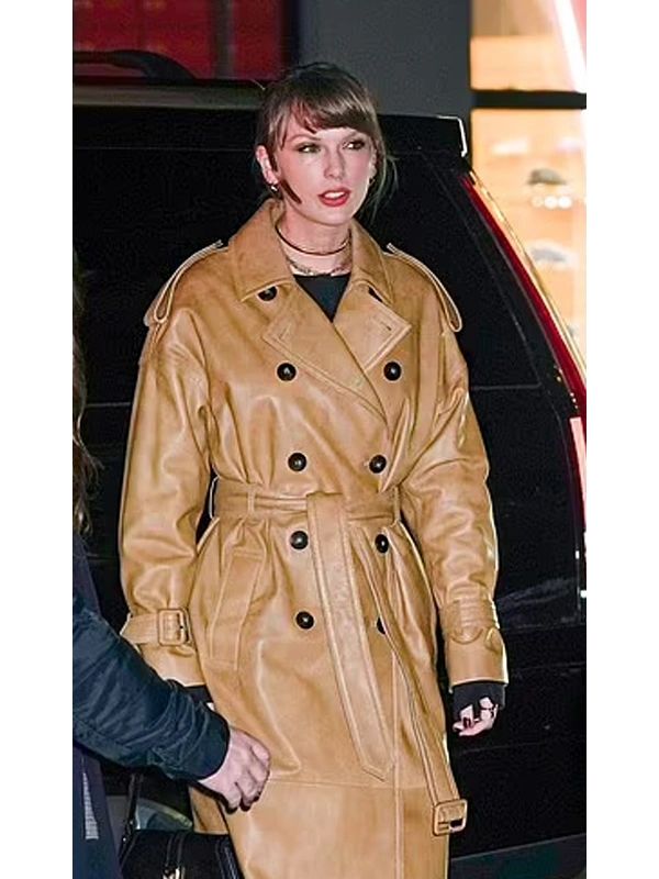 Taylor Swift Leather Trench Coat