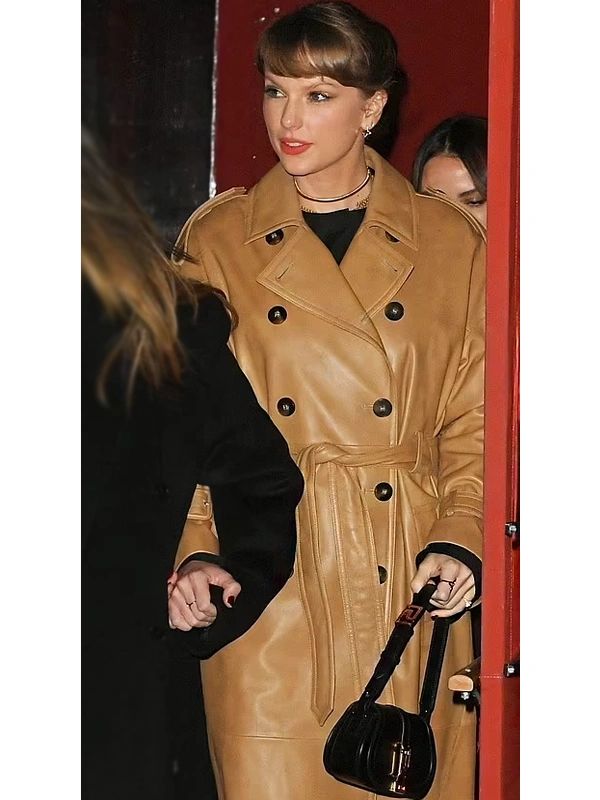 Taylor Swift Leather Trench Coat