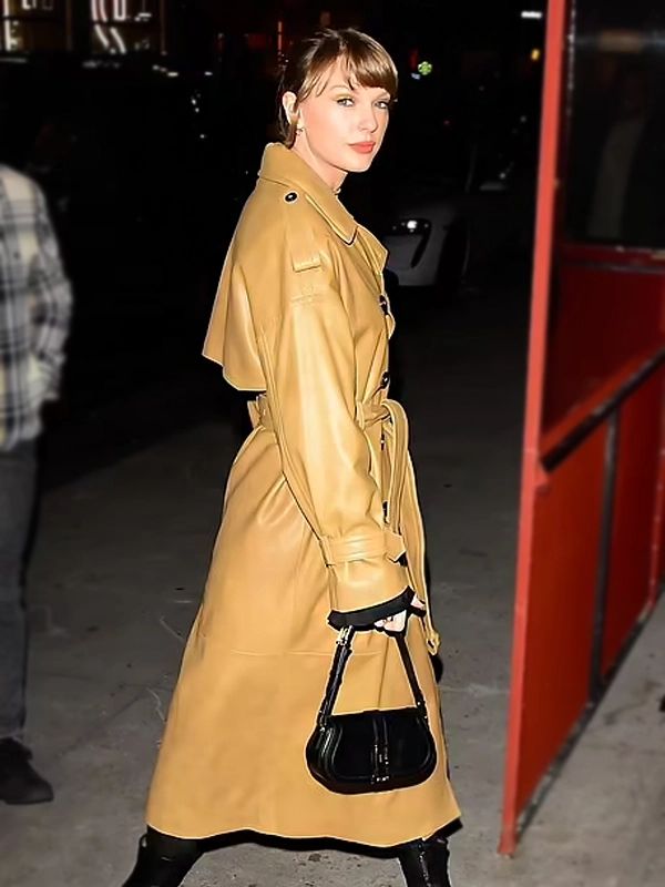 Taylor Swift Leather Trench Coat