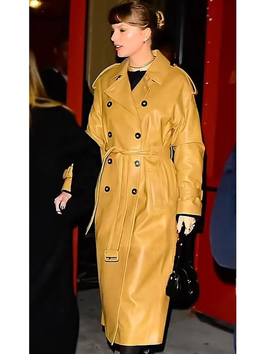 Taylor Swift Leather Trench Coat