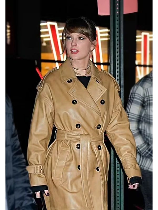 Taylor Swift Leather Trench Coat