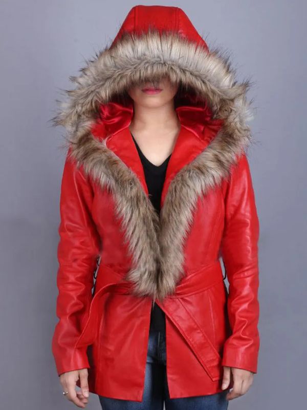 Mrs. Claus The Christmas Chronicles Red Shearling Jacket