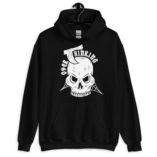 Unisex Over Thinking Pullover Skull Hoodie