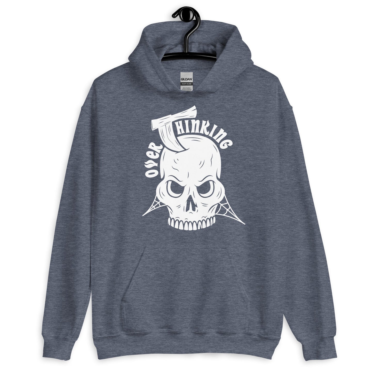 Unisex Over Thinking Pullover Skull Hoodie