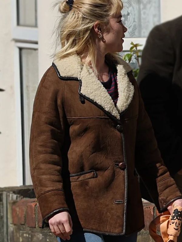 We live in Time Florence Pugh Shearling Jacket