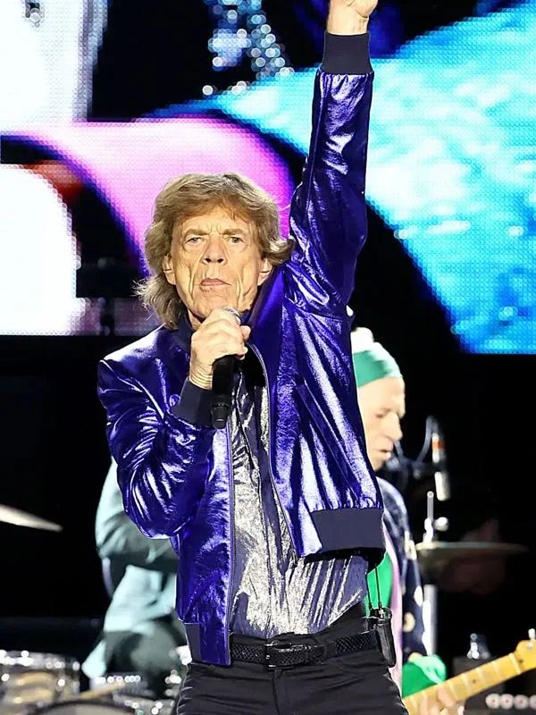 The Rolling Stones Tour Mick Jagger Blue Bomber Jacket