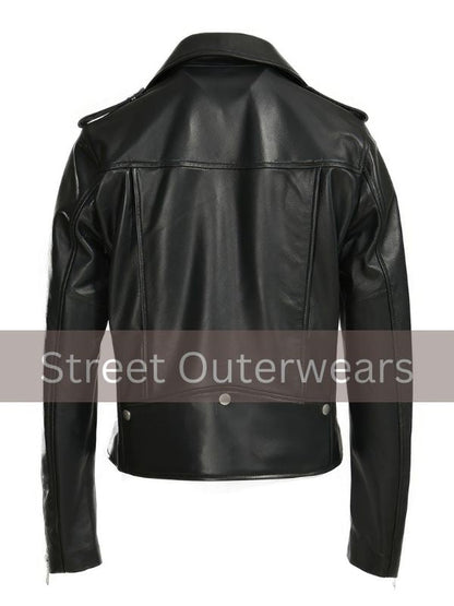 Womens Biker Black High Fashion Street Racer Motorcycle Jacket