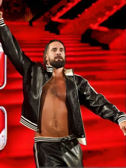 WWE Monday Night Raw 2024 Seth Rollins Leather Jacket