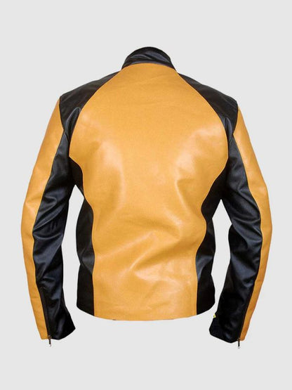 Yellow and Black Leather Jacket