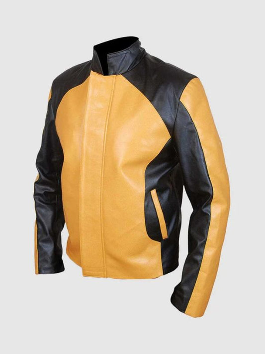 Yellow and Black Leather Jacket
