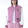 New Era LA Dodgers Floral Pink Varsity Jacket