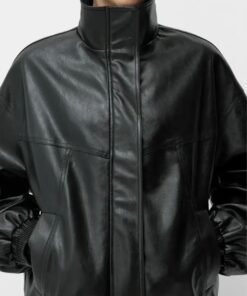 Womens Bershka Oversized Faux Leather Jacket Womens Bershka Oversized Faux Leather Jacket