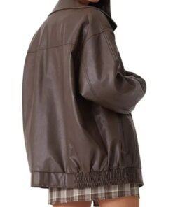 Alternative view of Womens Brown Baggy Leather Jacket