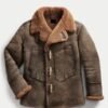 1920s Battle Military Aviator Vintage Distressed Shearling Jacket