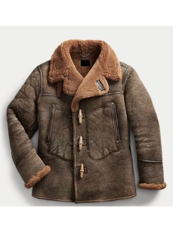 1920s Battle Military Aviator Vintage Distressed Shearling Jacket 1920s Battle Military Aviator Vintage Distressed Shearling Jacket