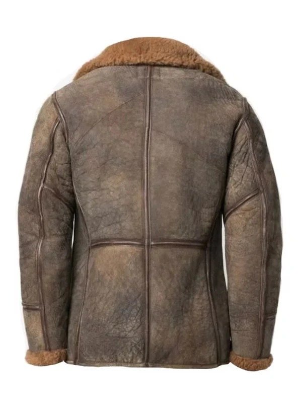 1920s Battle Military Aviator Vintage Distressed Shearling Jacket 1920s Battle Military Aviator Vintage Distressed Shearling Jacket - Image 3