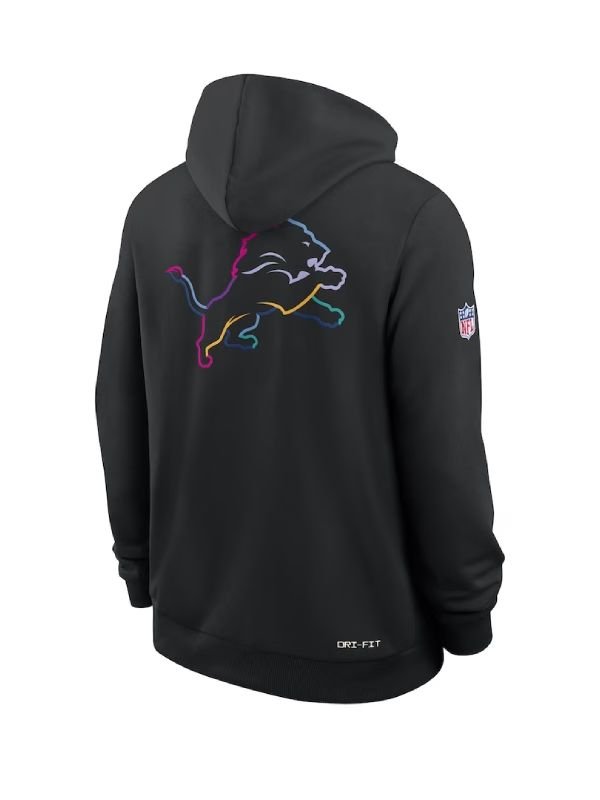 Detroit Lions 2025 Crucial Catch Hoodie 2025 Crucial Catch Lions Hoodie Black
