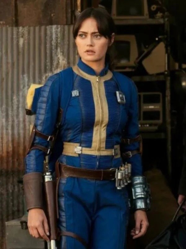 Fallout Lucy MacLean Vault 33 Blue Leateher Jacket Fallout Lucy MacLean Vault 33 Blue Leather Jacket - Image 6