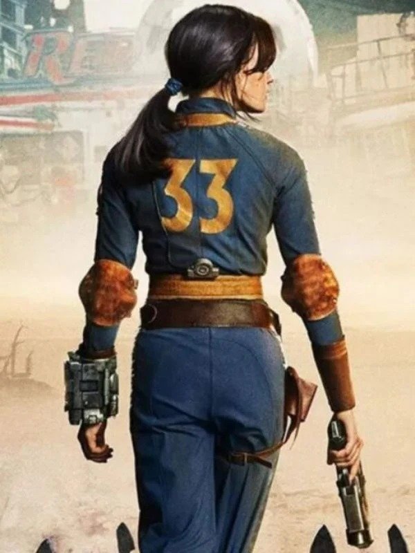 Fallout Lucy MacLean Vault 33 Blue Leateher Jacket Fallout Lucy MacLean Vault 33 Blue Leather Jacket - Image 5