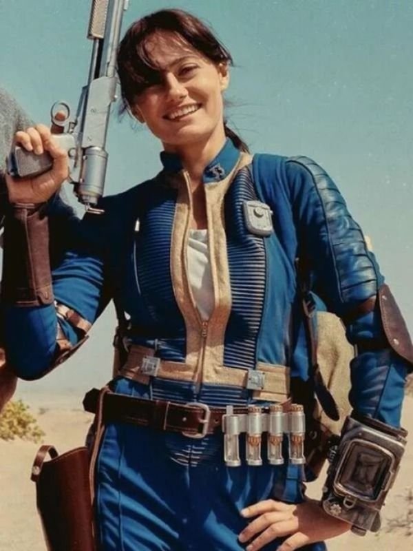 Fallout Lucy MacLean Vault 33 Blue Leateher Jacket Fallout Lucy MacLean Vault 33 Blue Leather Jacket