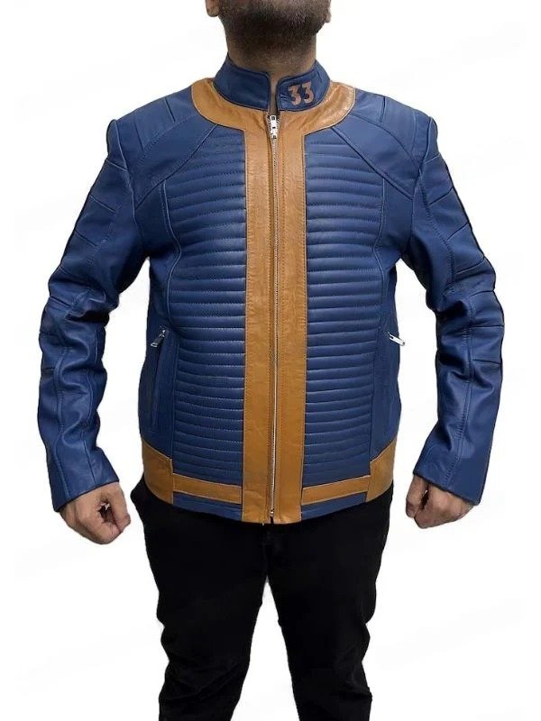 Fallout Lucy MacLean Vault 33 Blue Leateher Jacket Fallout Lucy MacLean Vault 33 Blue Leather Jacket - Image 2