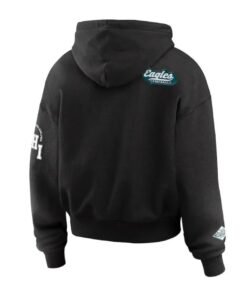 Erin Andrews Philadelphia Eagles Black Quarter-Zip Hoodie