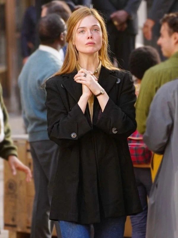 A Complete Unknown Elle Fanning Black Coat A Complete Unknown Elle Fanning Black Coat - Image 2