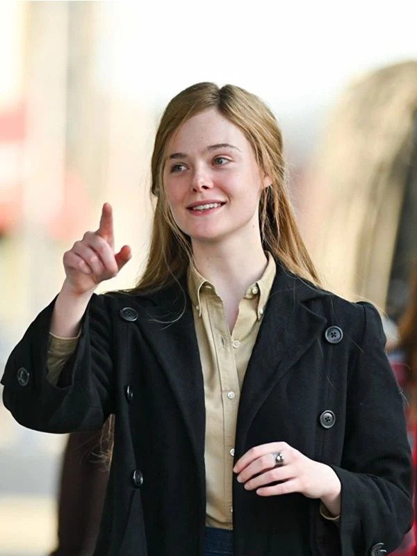 A Complete Unknown Elle Fanning Black Coat A Complete Unknown Elle Fanning Black Coat - Image 4