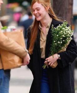 A Complete Unknown Elle Fanning Black Coat A Complete Unknown Elle Fanning Black Coat