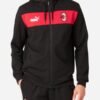 Ac Milan Fully-Zippered Hooded Black Jacket