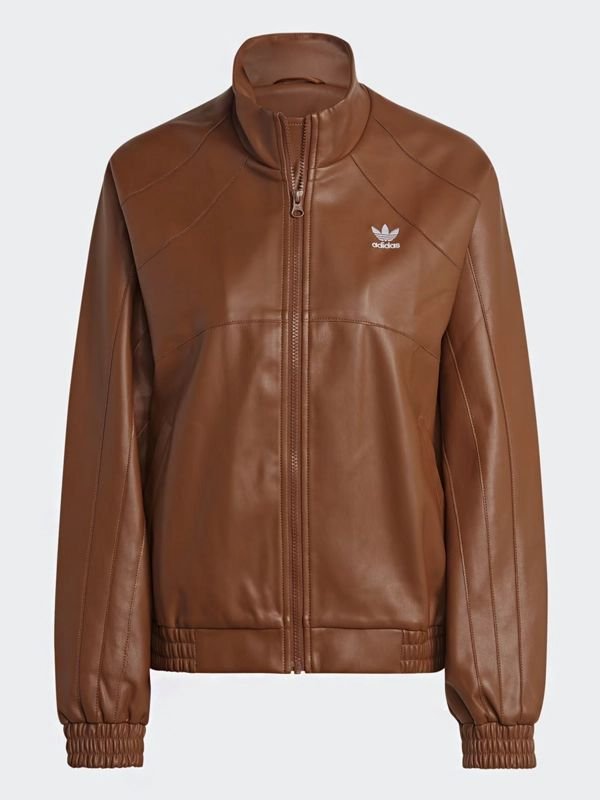 Adicolor Trefoil Brown Faux Leather Jacket Adicolor Trefoil Brown Faux Leather Jacket